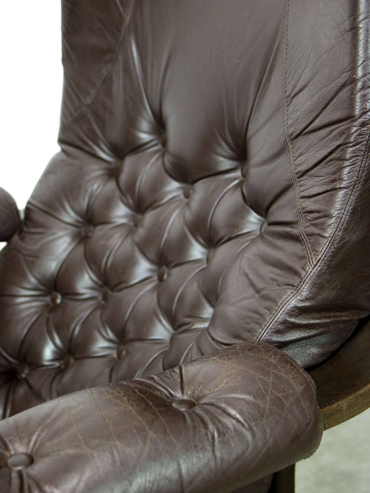 Luxurious Lounge Armchair In Leather, 1970s photo for sale