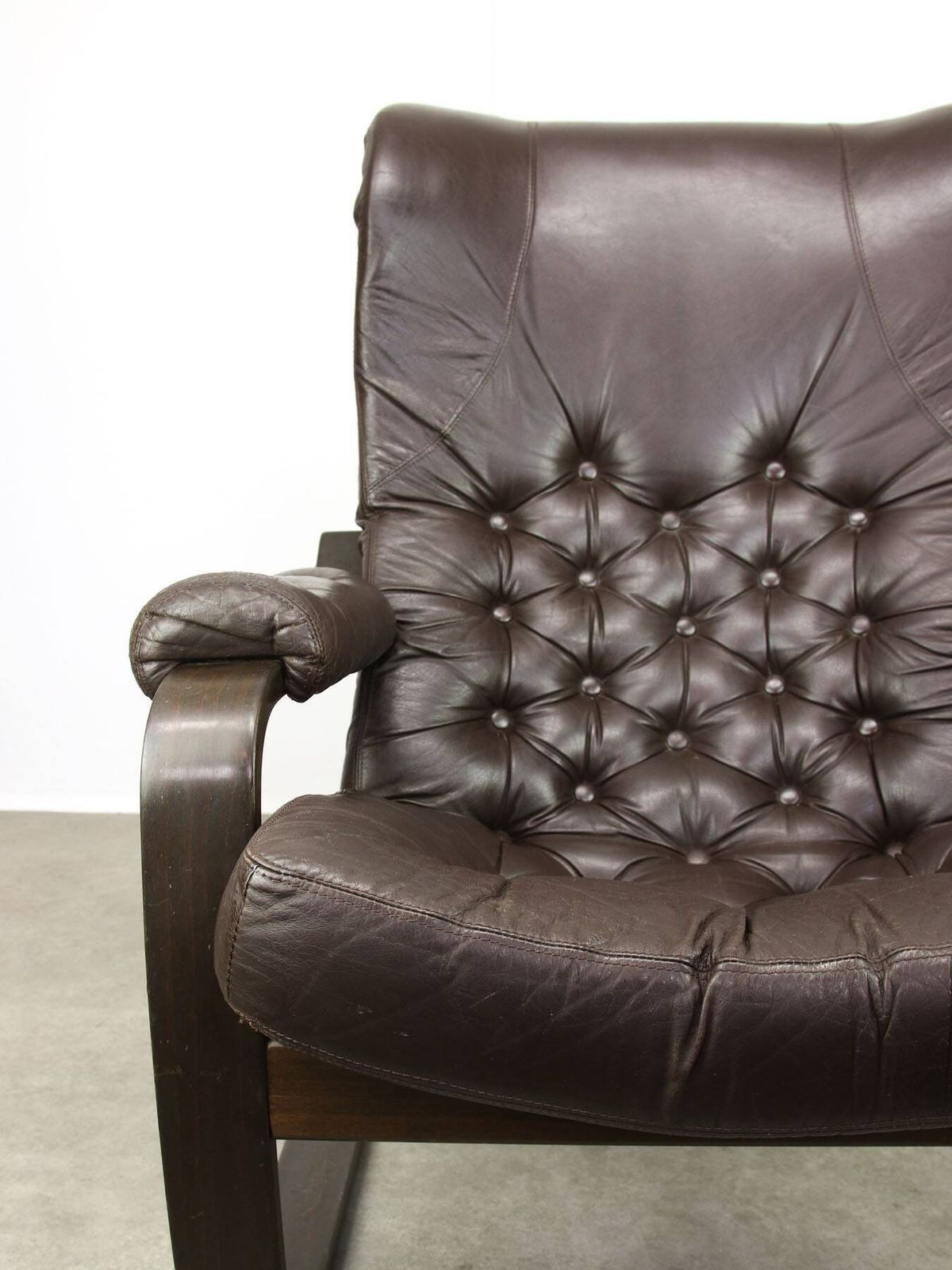 Luxurious Lounge Armchair In Leather, 1970s photo 1164.0