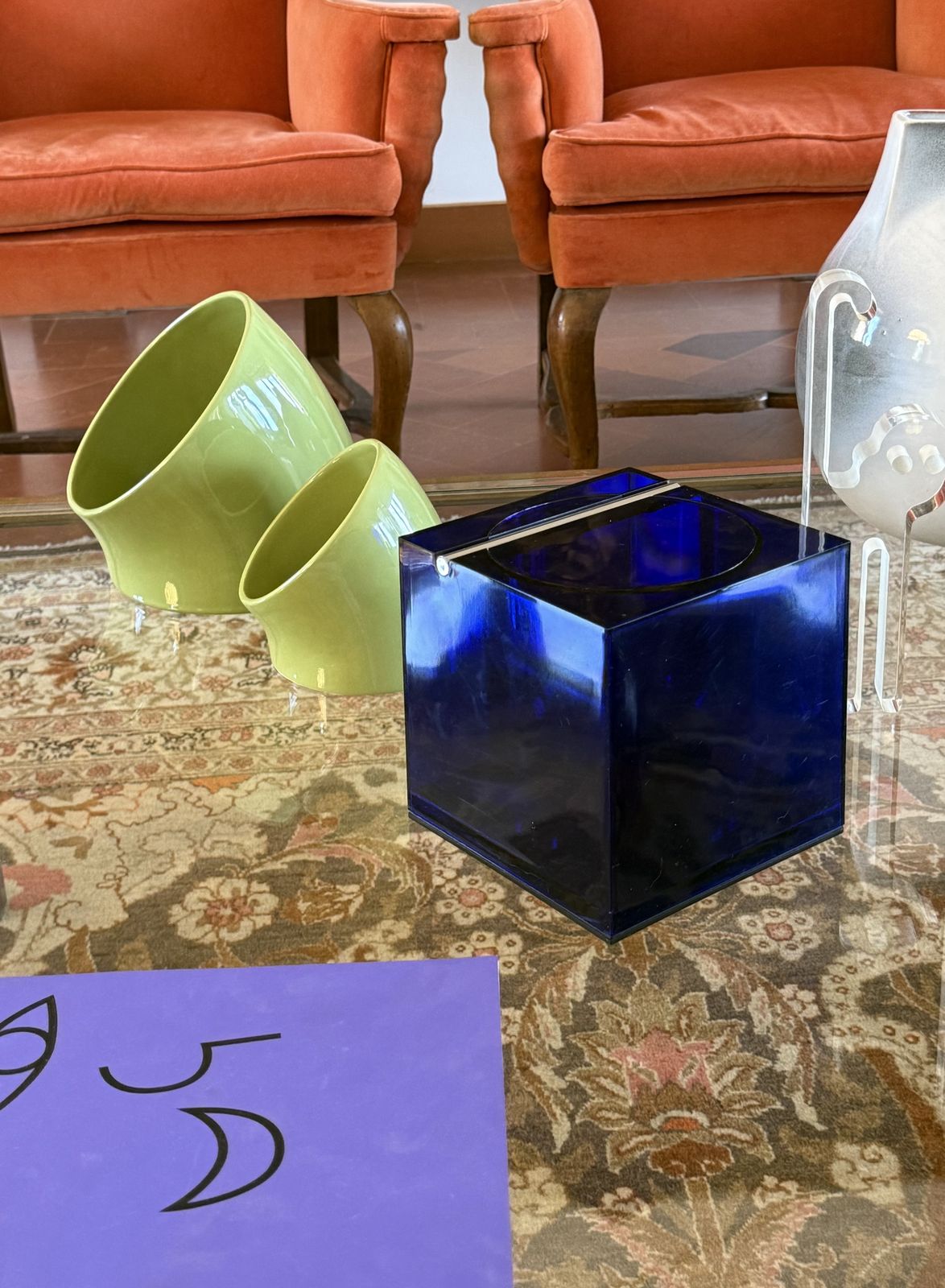 Space Age Set Of 2 Green Ceramic Vide Poche, Sicart Italy Ca. 1970 photo for sale
