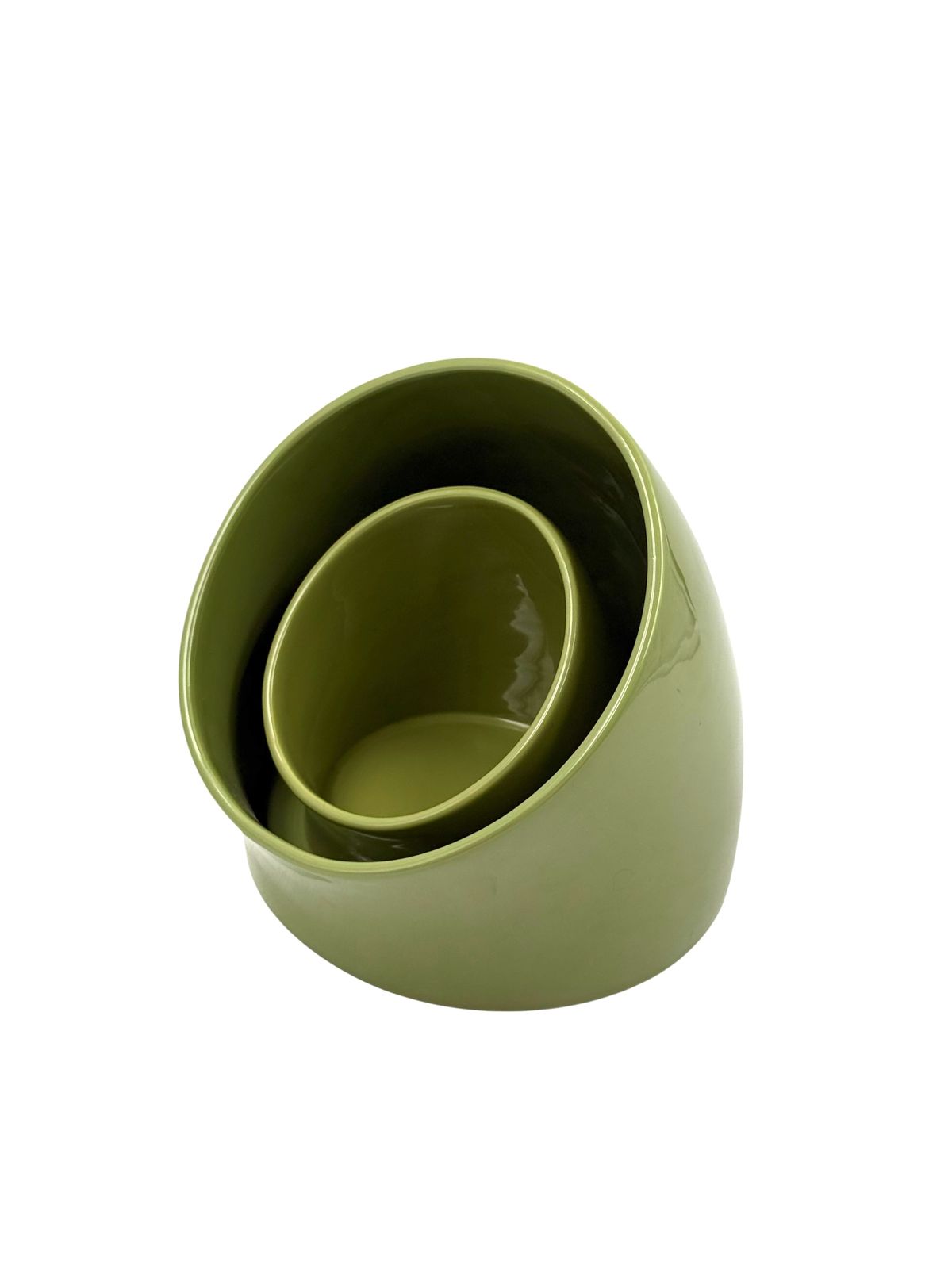 photo buy Space Age Set Of 2 Green Ceramic Vide Poche, Sicart Italy Ca. 1970