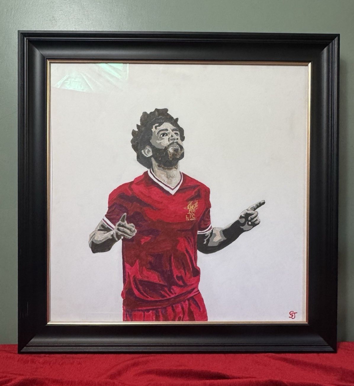 Professional Footballer Liverpool Fc Mohamed Salah Oil Painting photo furniture