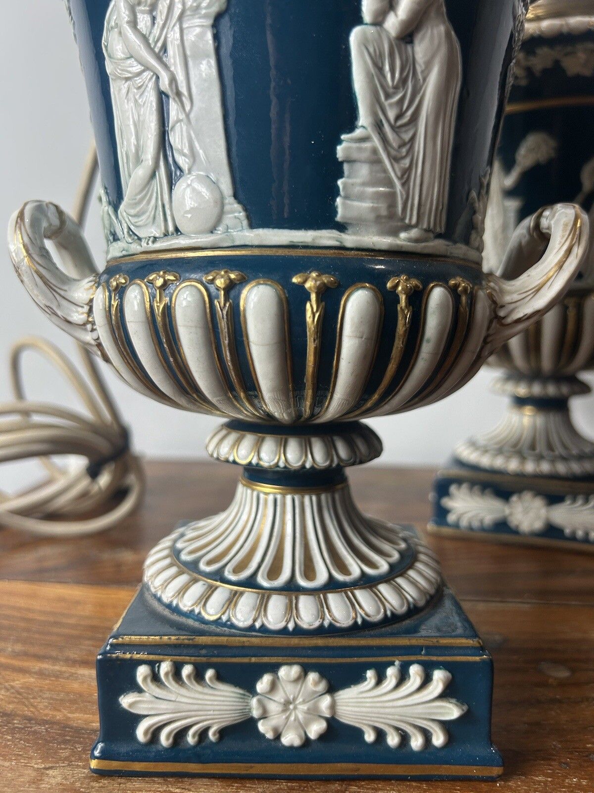 Home Decor Wedgwood Large Borghese Vase Victoria Ware Queensware Lamp Pair photo