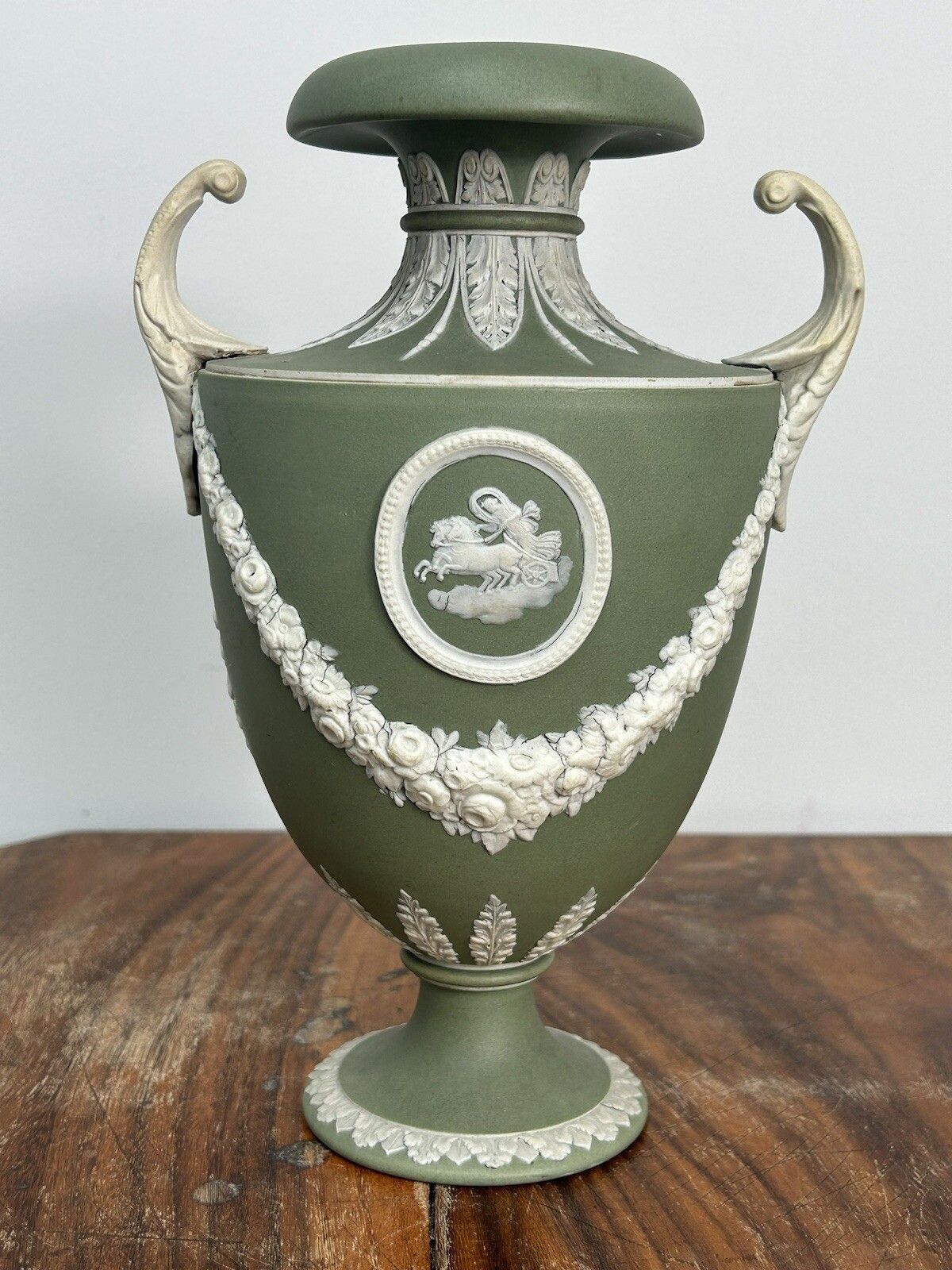 Wedgwood, Shield Shape, Green Jasper Vase photo 695.0