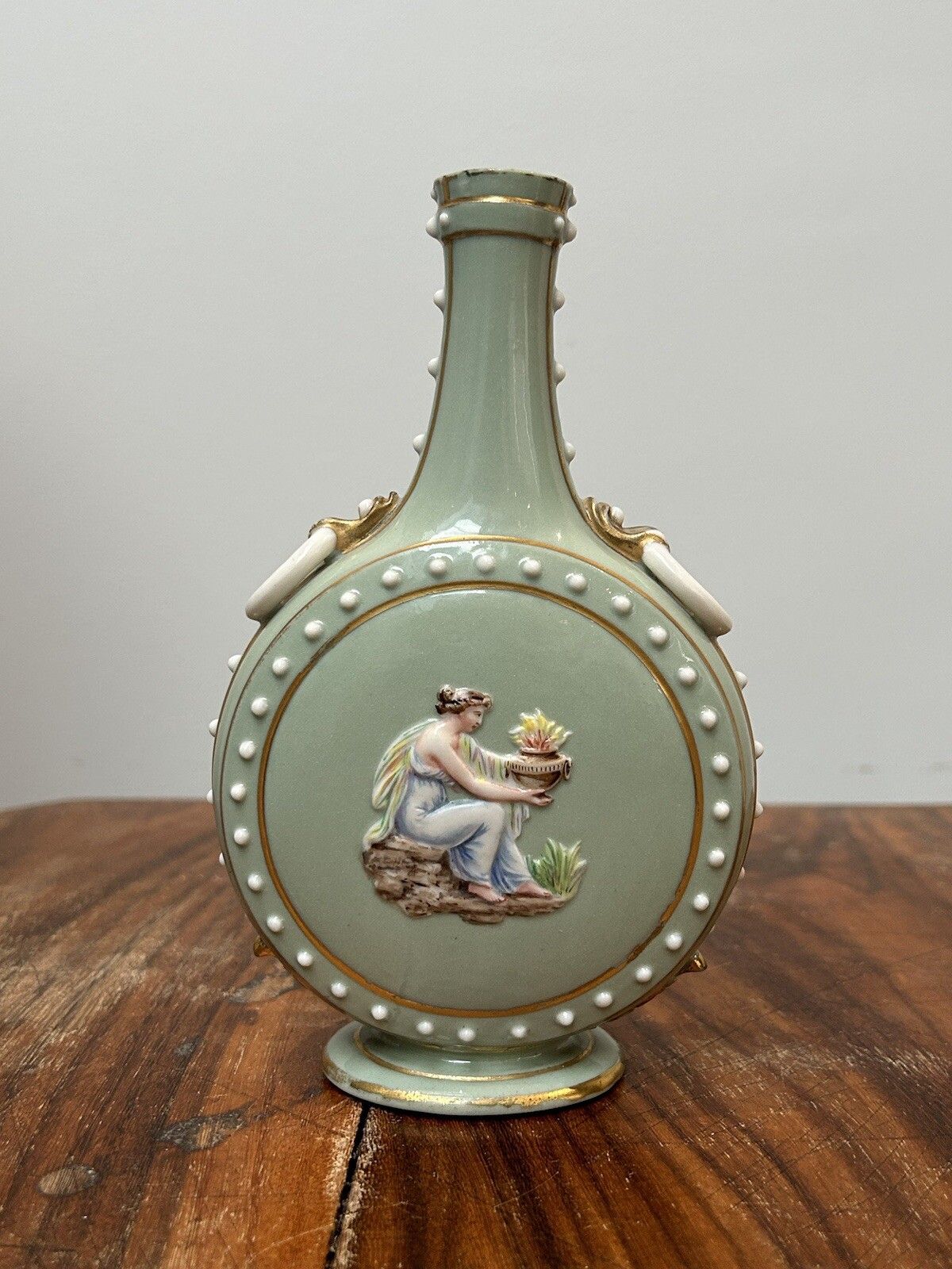 Royal Worcester Moon Flask Porcelain Vase Pate Sur Pate