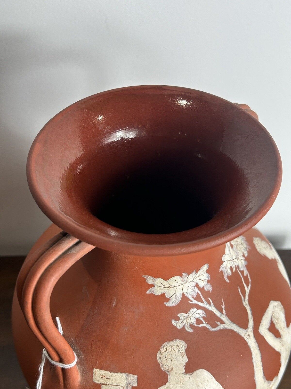 Wedgwood Teracotta Portland Vase Painted Rosso Antico Encaustic Style photo vintage