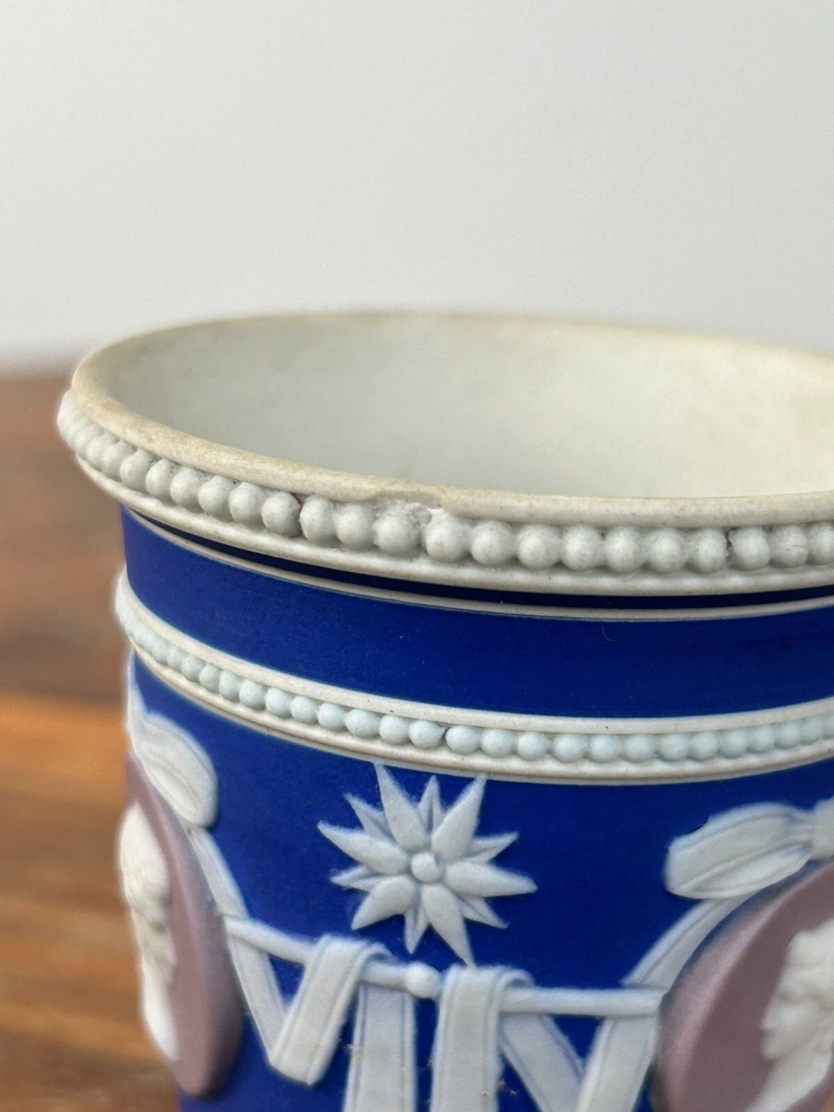 Wedgwood Antique Three Color Jasperware Medallion Vase Wedgwood Antique Blue photo Home Decor
