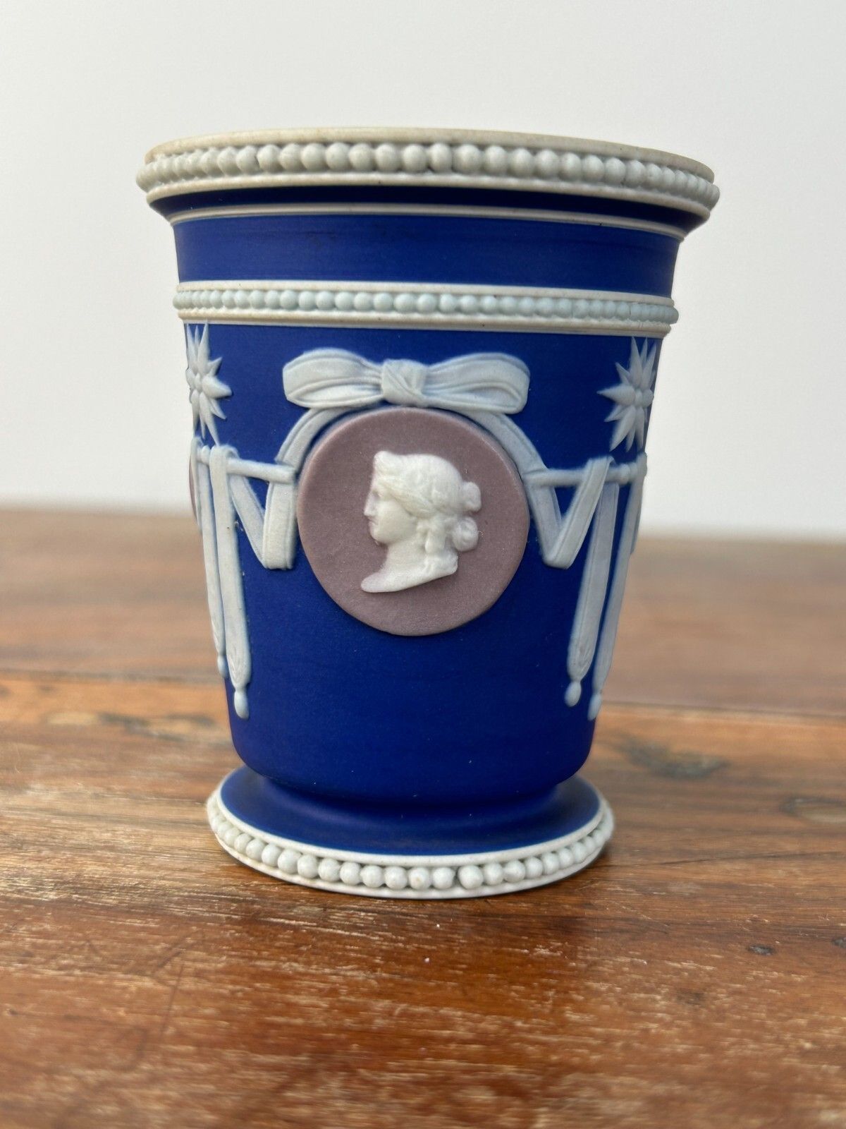 Wedgwood Antique Three Color Jasperware Medallion Vase Wedgwood Antique Blue photo vintage