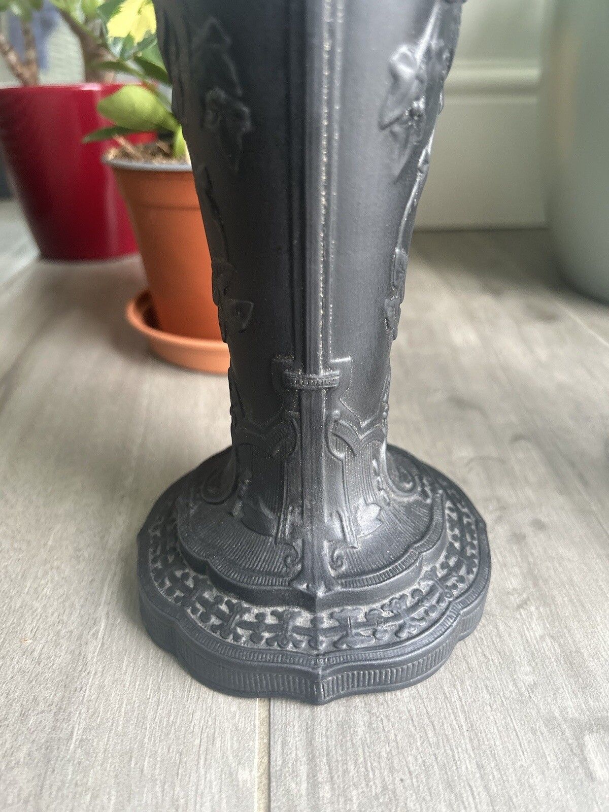 photo for sale Wedgwood Basalt Vase Pair Black Jasperware Wedgwood Conical Grand Vases