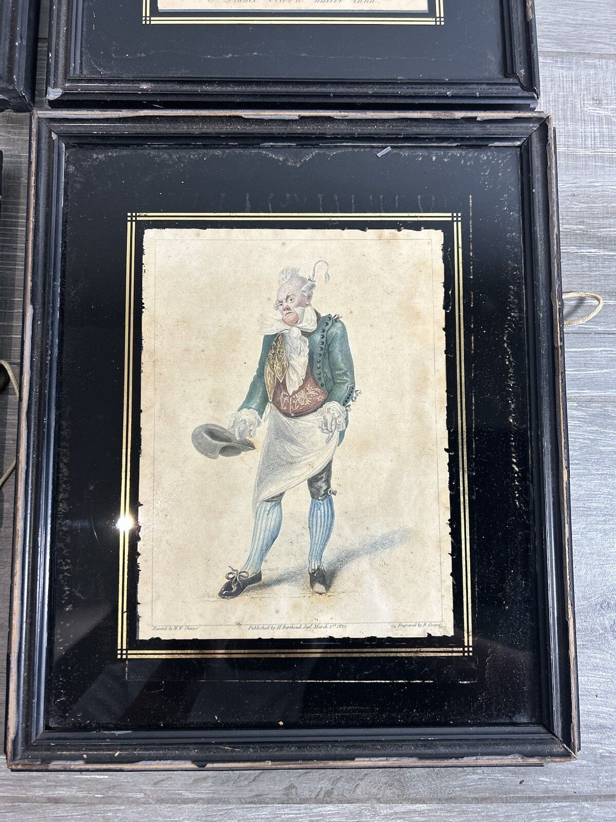 1822 Set Of Four High Quality Hand Coloured Engravings Framed Shakespear photo furniture
