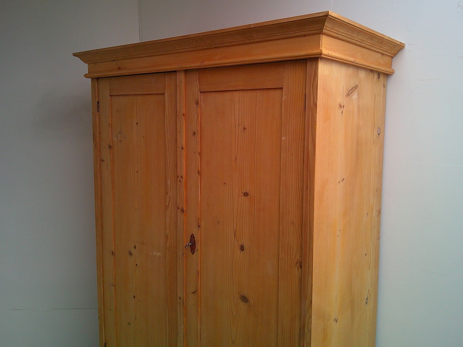 photo for sale A Super Antique Pine 1 Panel Knockdown Wardrobe To Wax/Paint