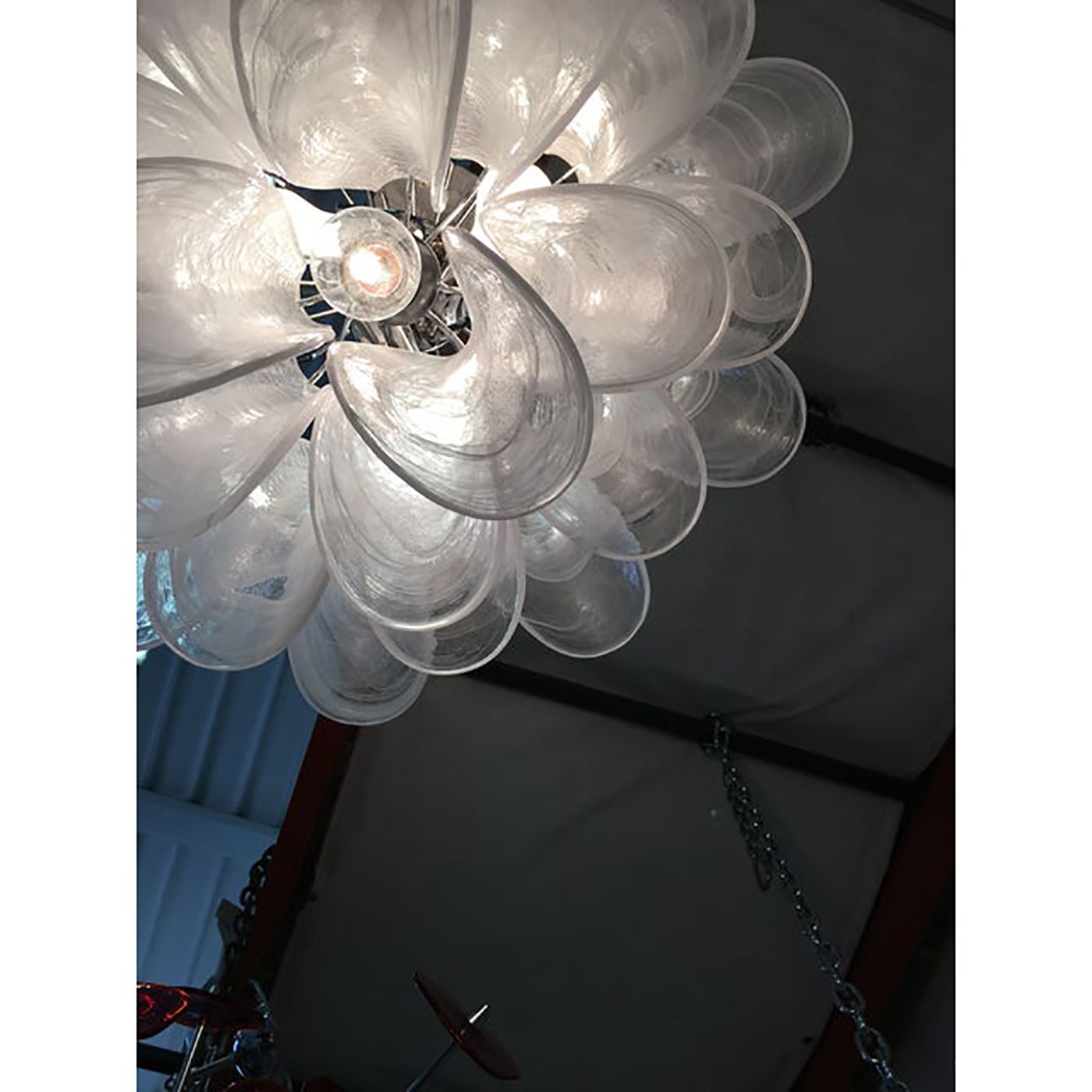 Murano Glass Sputnik Chandelier With Alabaster Italian Glass photo buy
