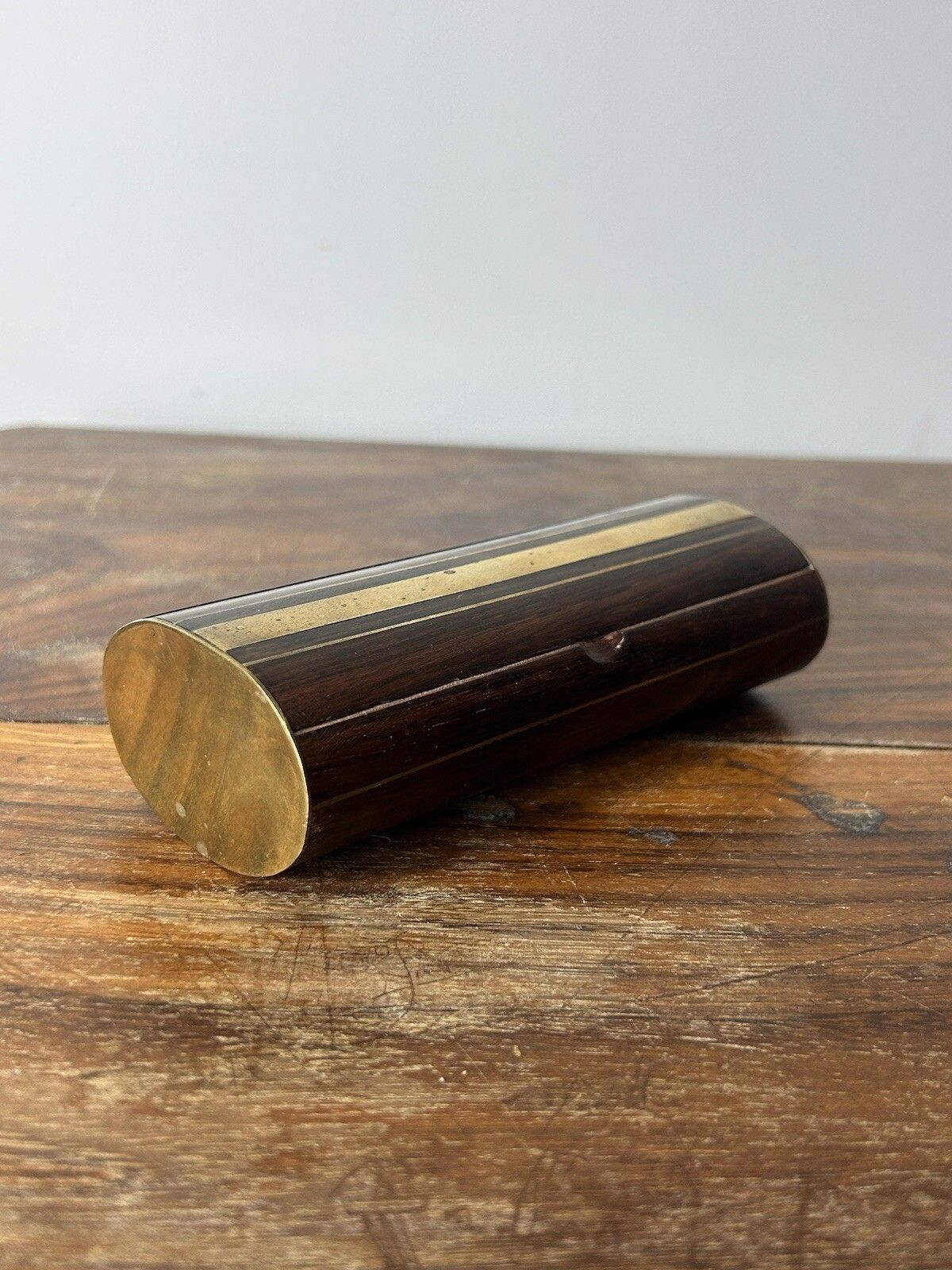Marquetry Wooden Box With Brass Insert Art Deco photo furniture