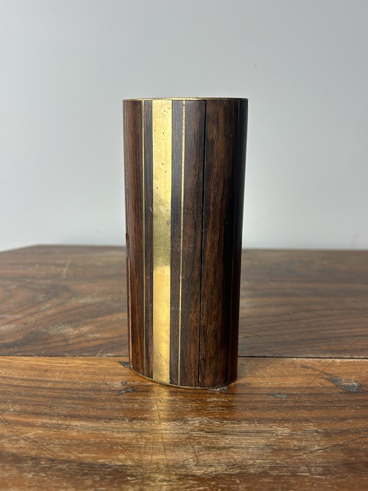 Marquetry Wooden Box With Brass Insert Art Deco photo 75.0
