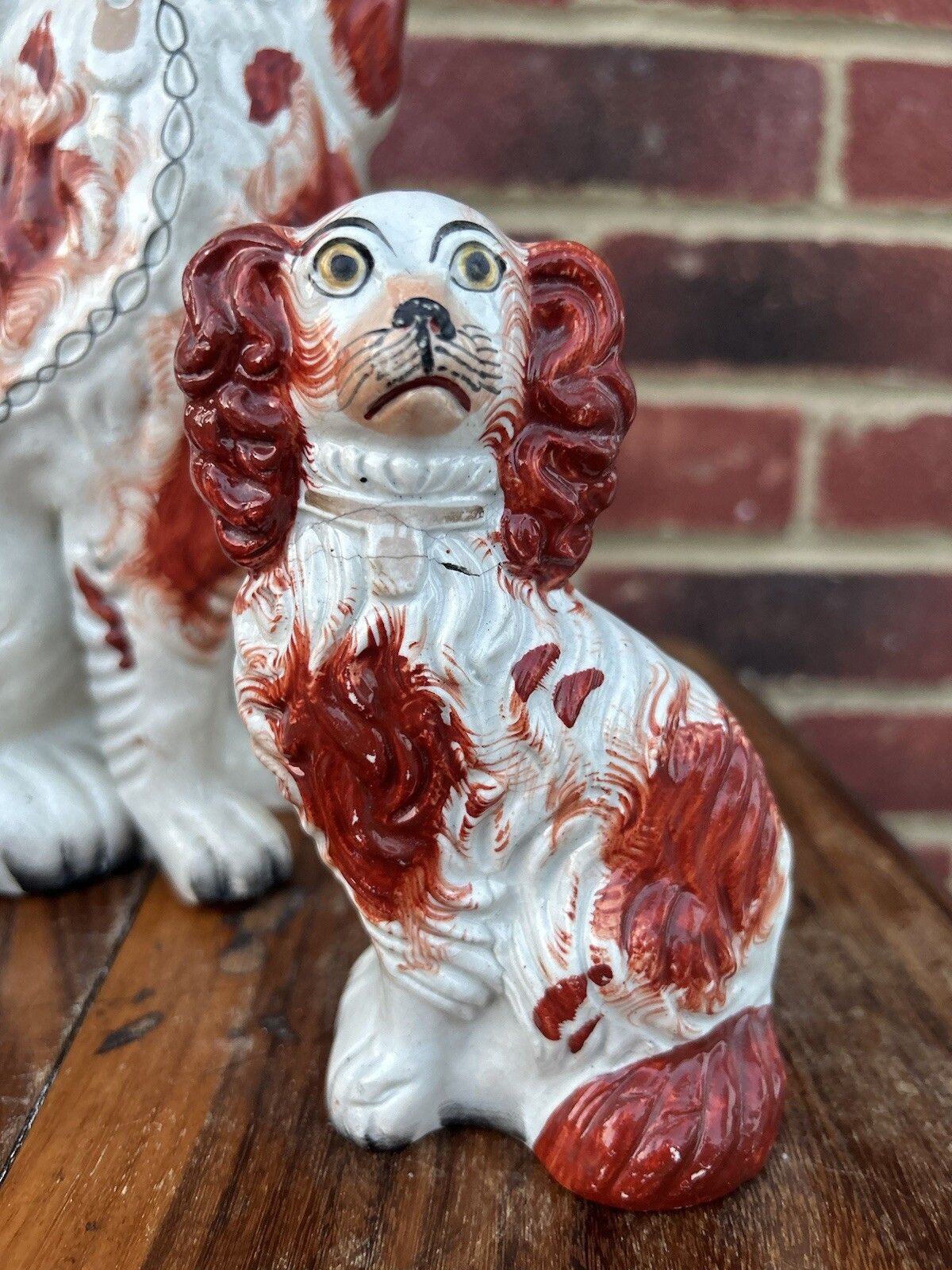 Staffordshire Dog Garniture Set 3 Red Spaniel photo for sale