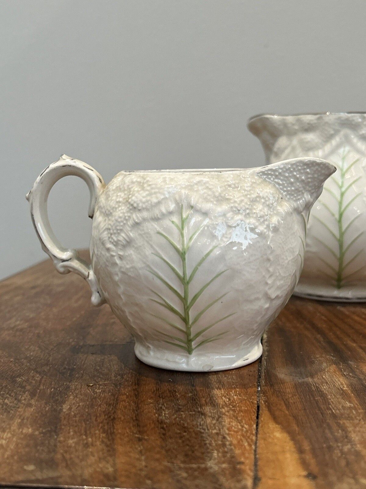 Wedgwood Porcelain Cabbage Cauliflower Jug Trio Tea Set photo for sale