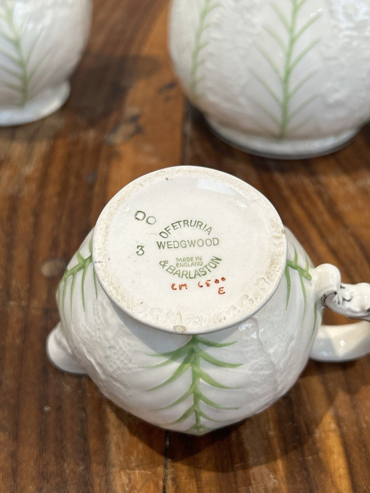 Wedgwood Porcelain Cabbage Cauliflower Jug Trio Tea Set photo vinterior