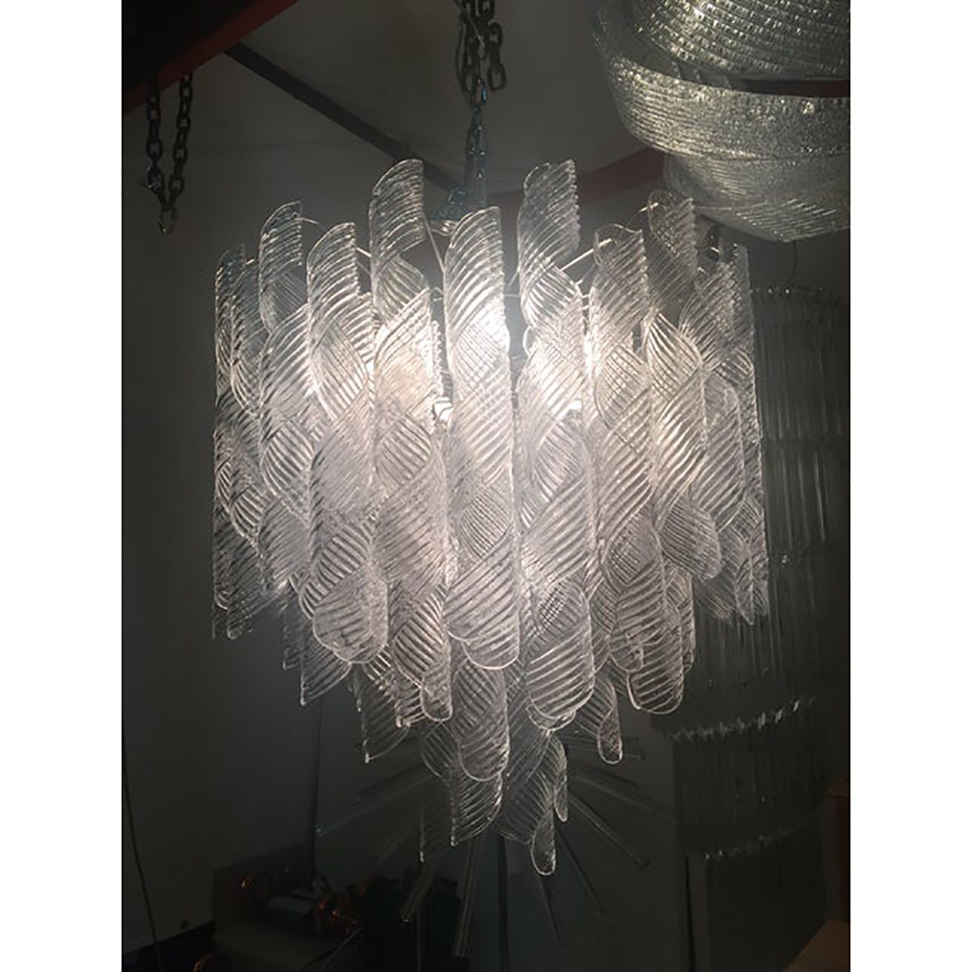 Murano Glass Sputnik Chandelier With Swirling Italian Glass photo furniture