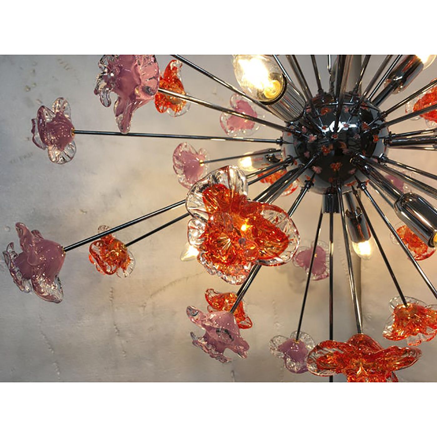 Murano Glass Flowers Italian Sputnik Chandelier photo for sale