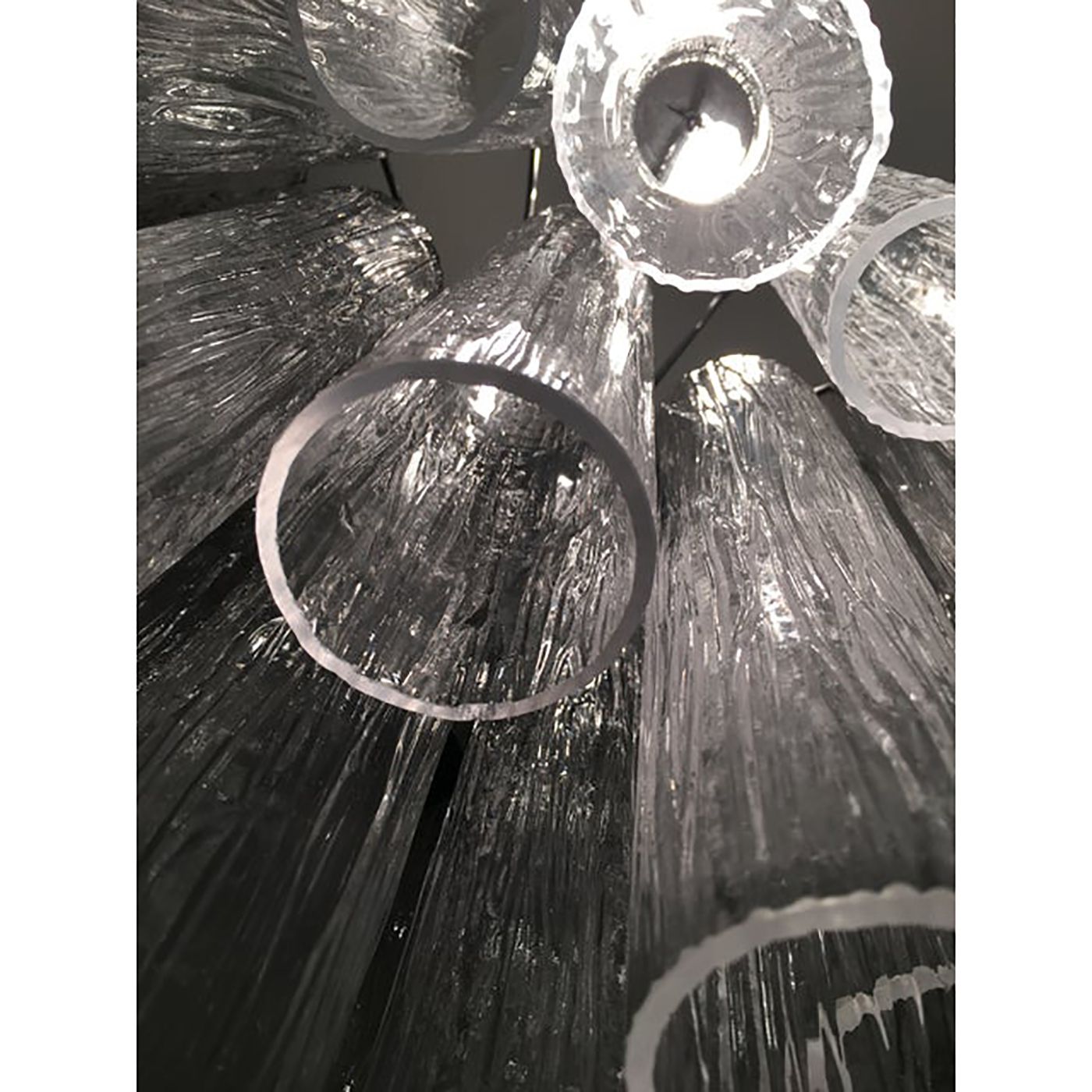 Murano Glass Sputnik Chandelier With "Corteccia" Tubes Italian Glass photo buy