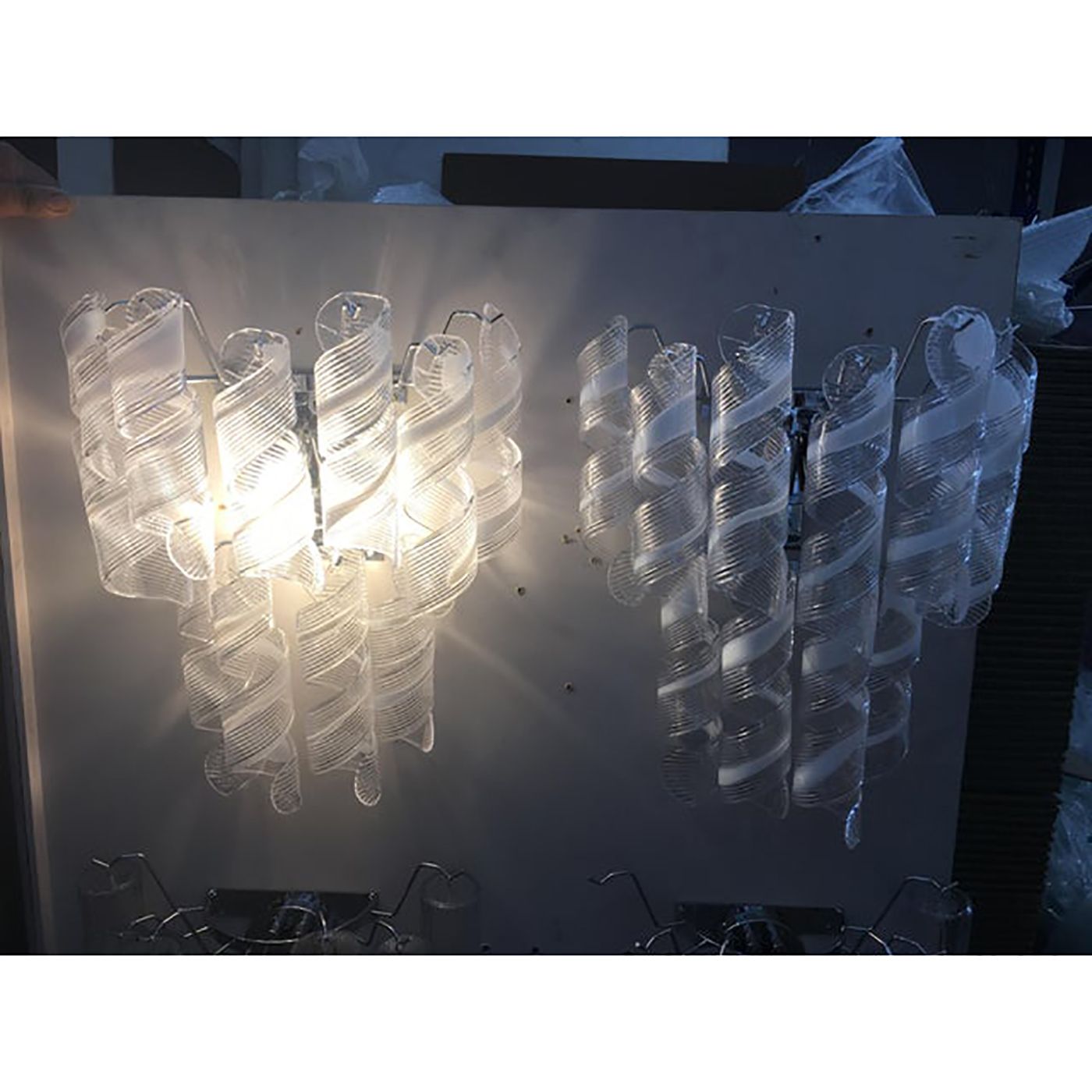 Set Of 2 Wall Sconces Murano Glass Italian Swirling Wall Lights photo furniture