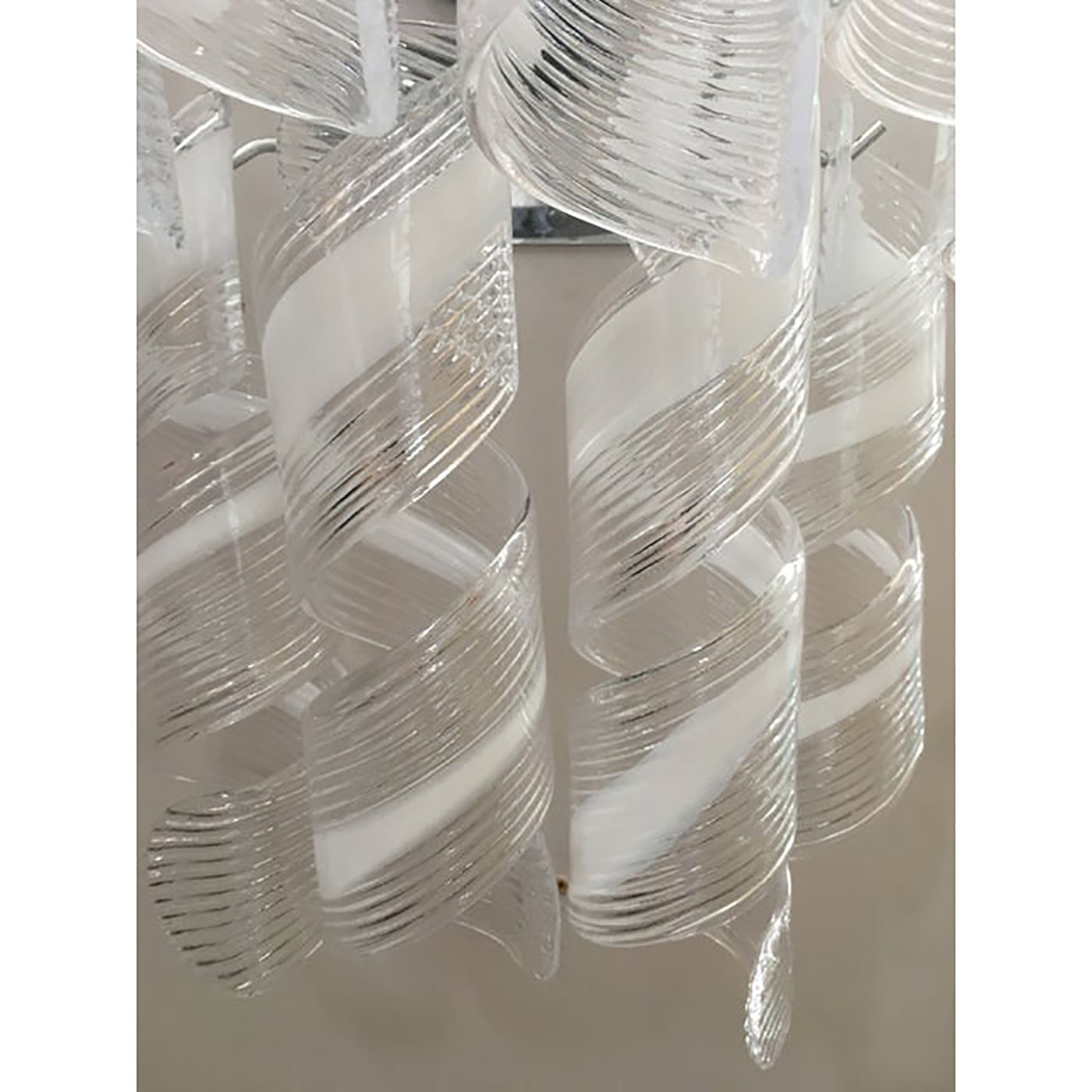 Set Of 2 Wall Sconces Murano Glass Italian Swirling Wall Lights photo for sale
