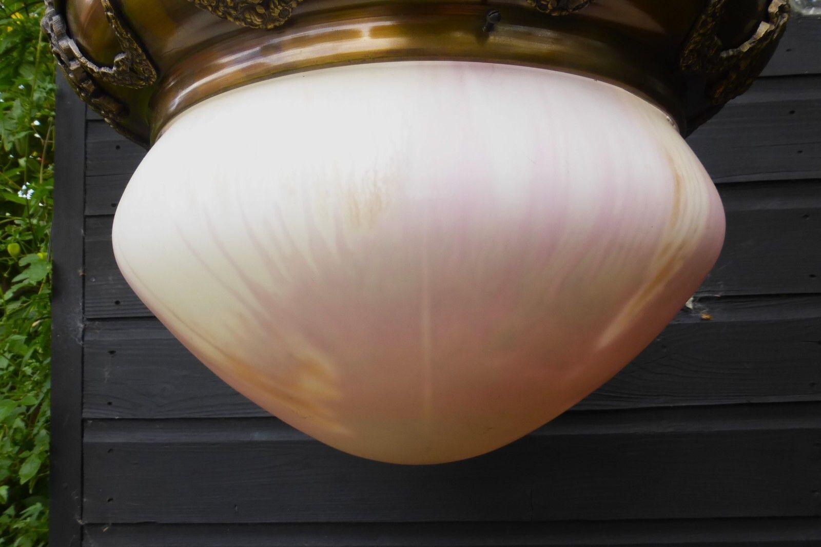 Art Deco Metal Cherubs Putti Pink /  Cream Flash Glass Plafonnier Ceiling Light photo buy