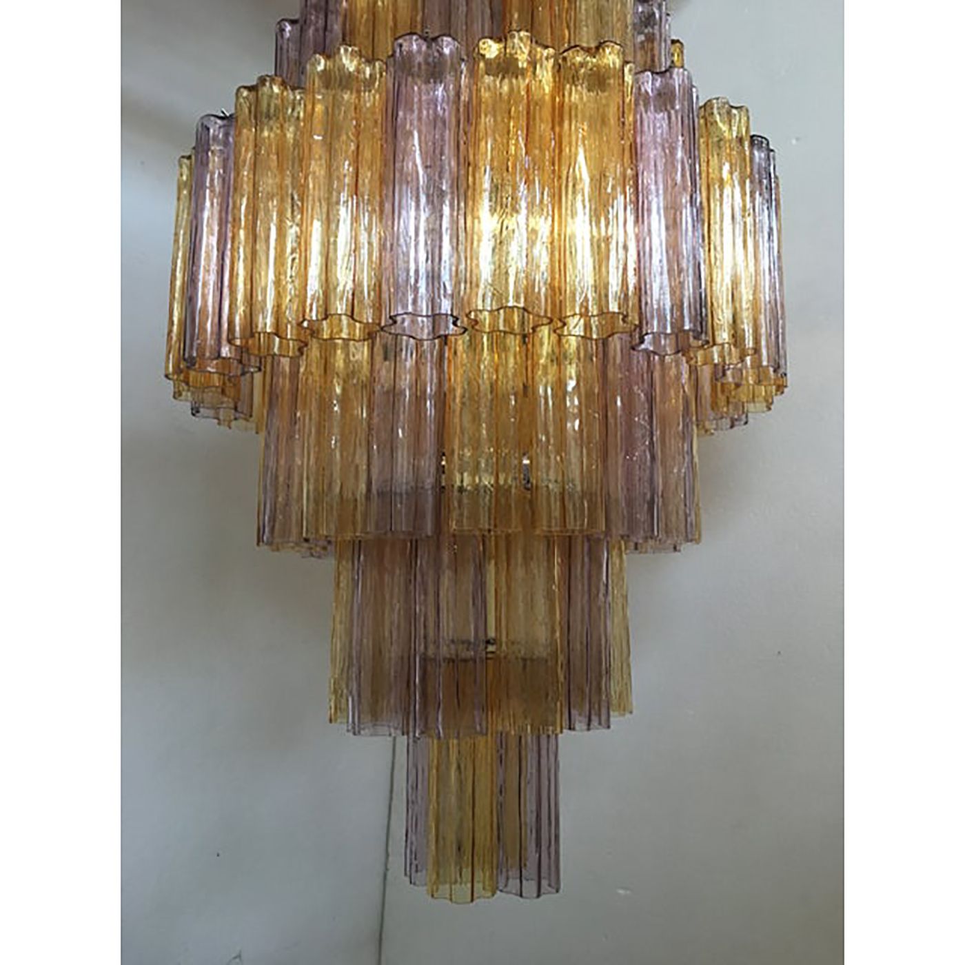Murano Glass Amber And Violet Tronco Chandelier Venini Style photo furniture