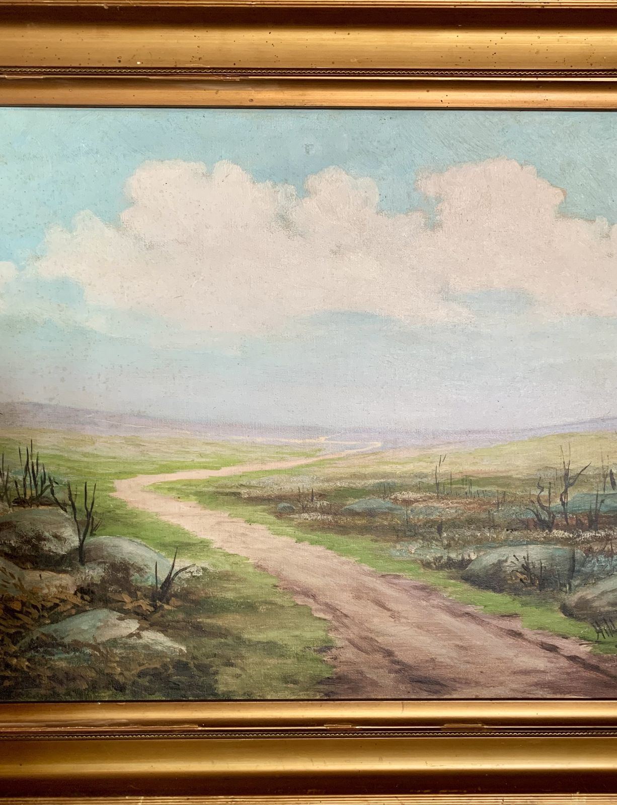 Gilt Framed Landscape Oil Painting Signed Hilda Walker 1 Of 2 photo 300.0