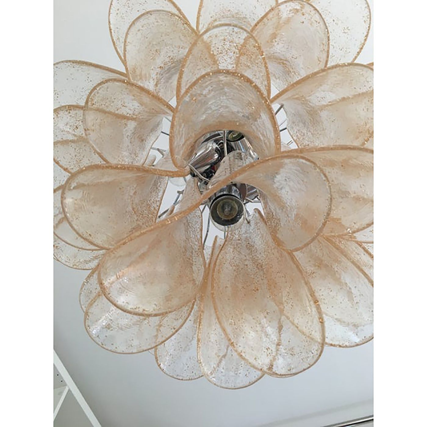 Italian Gold Selle Murano Glass Venini Style Chandelier photo buy