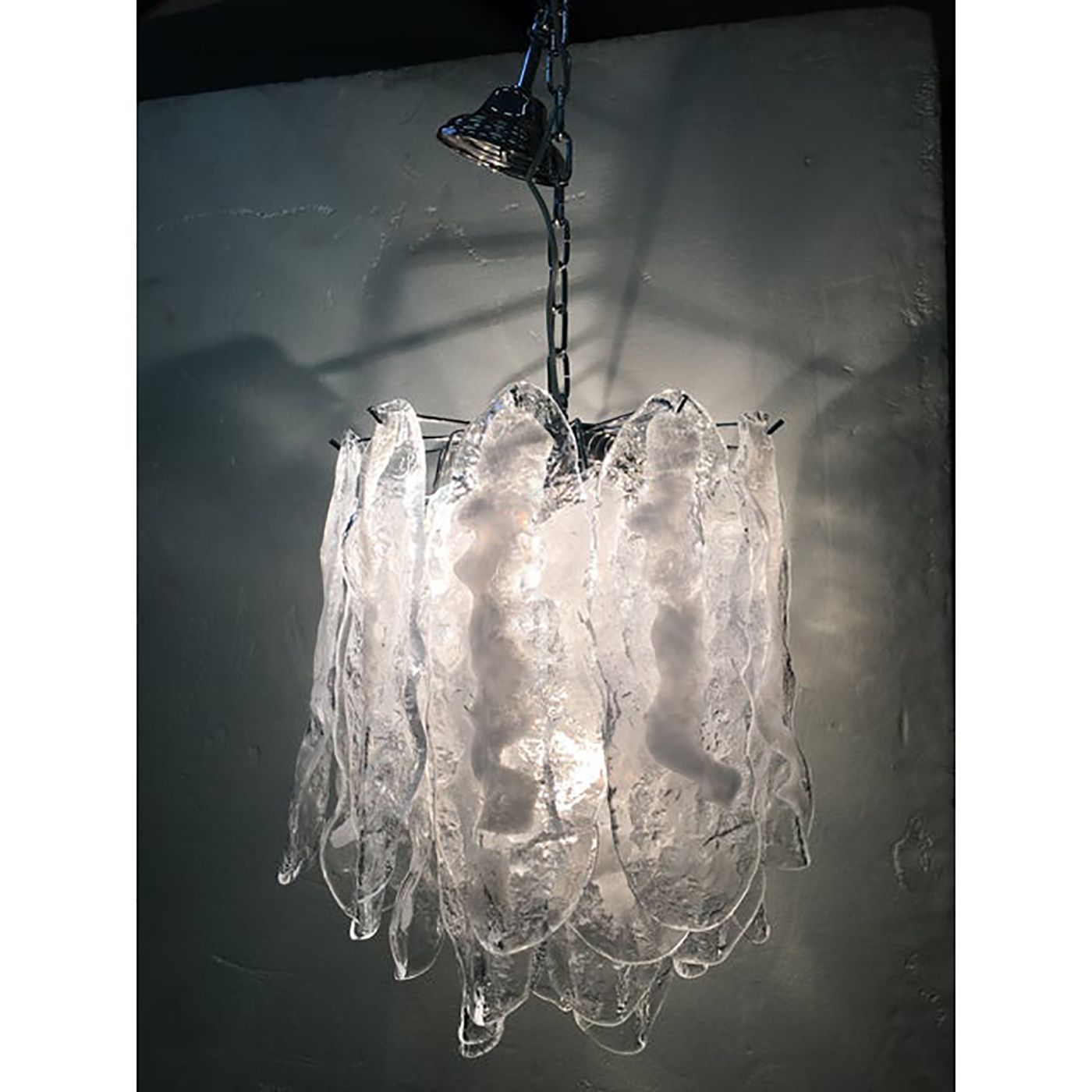 Modern Murano Glass "Fiamma" Italian Chandelier In Venini Style photo buy