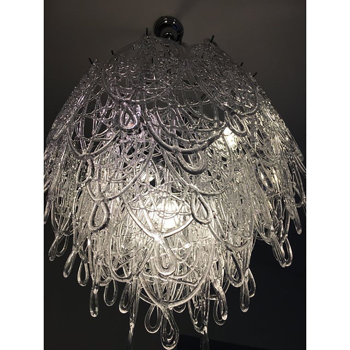 Modern Murano Glass "Ragnatela" Italian Chandelier In Venini Style photo vinterior