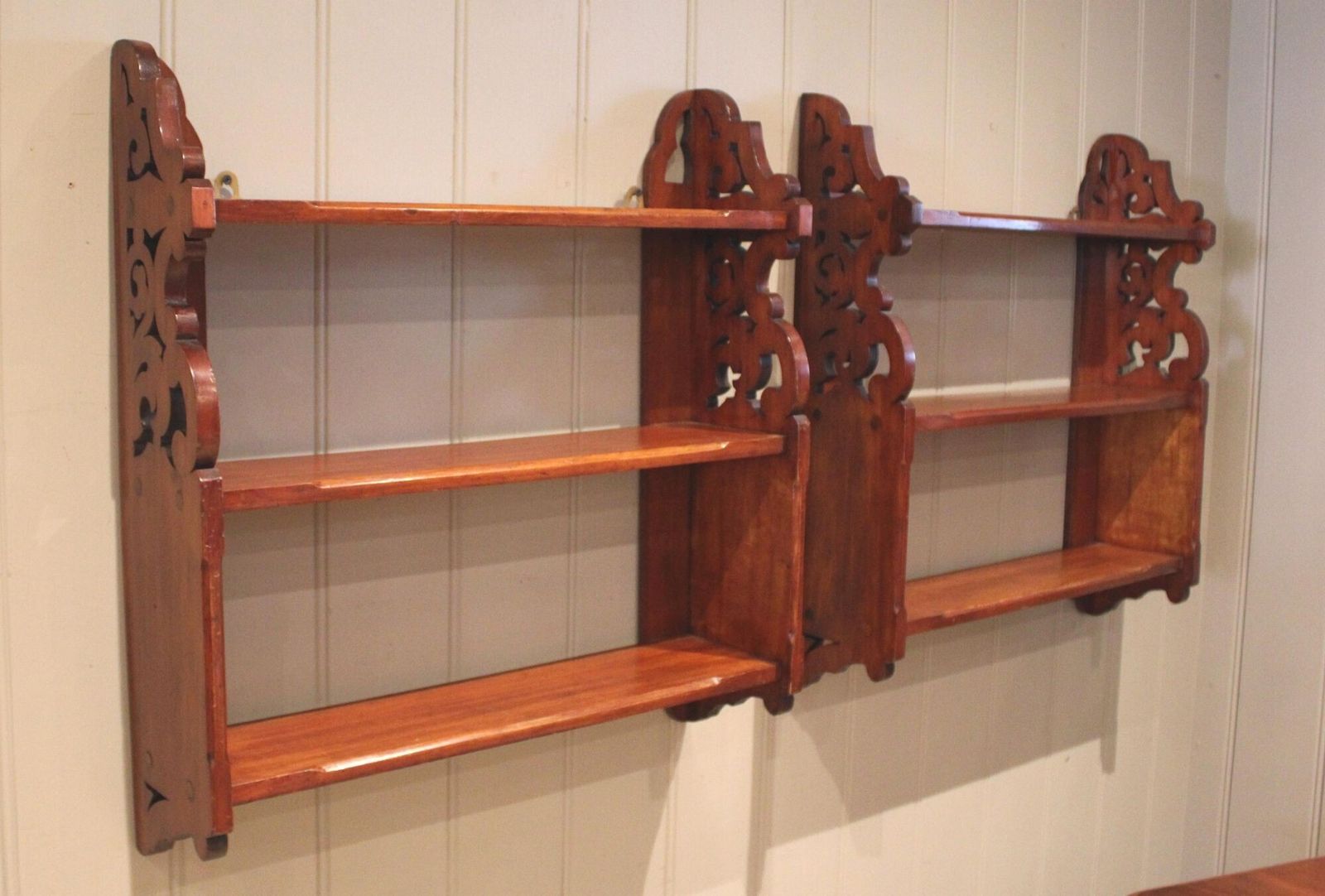 Pair Of Late 19th Century Walnut Wall Shelves photo furniture
