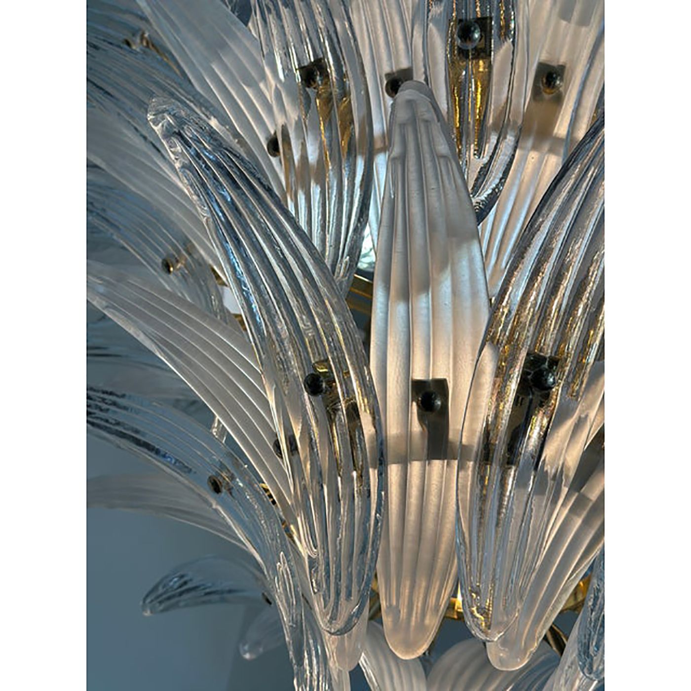 Sputnik Murano Style Glass Palmetta Chandelier Clear And Green photo furniture