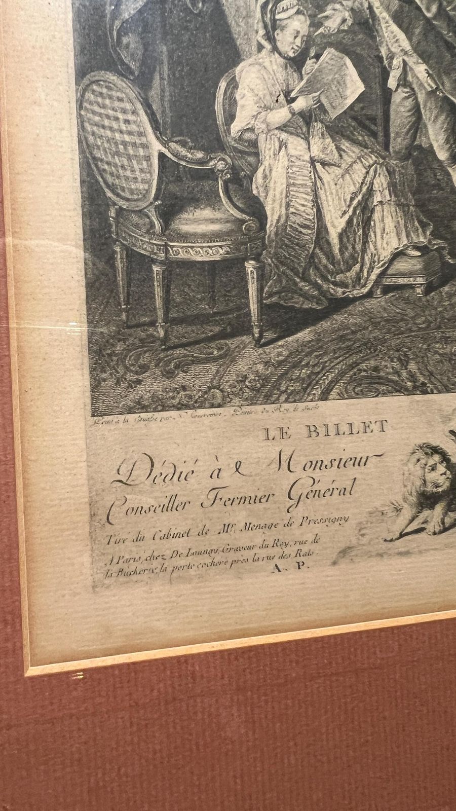 18th Century Engraving ‘La Billet Doux’ After Lavreince, Engraved By De Launay photo for sale