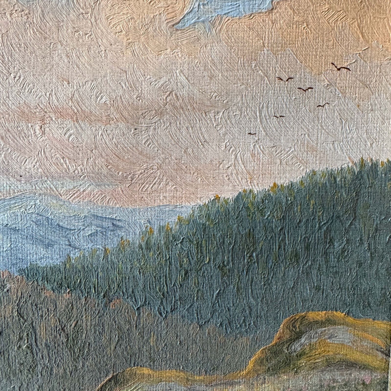 The Wilderness Road 1944. Vintage Swedish Oil Painting. photo 117.0