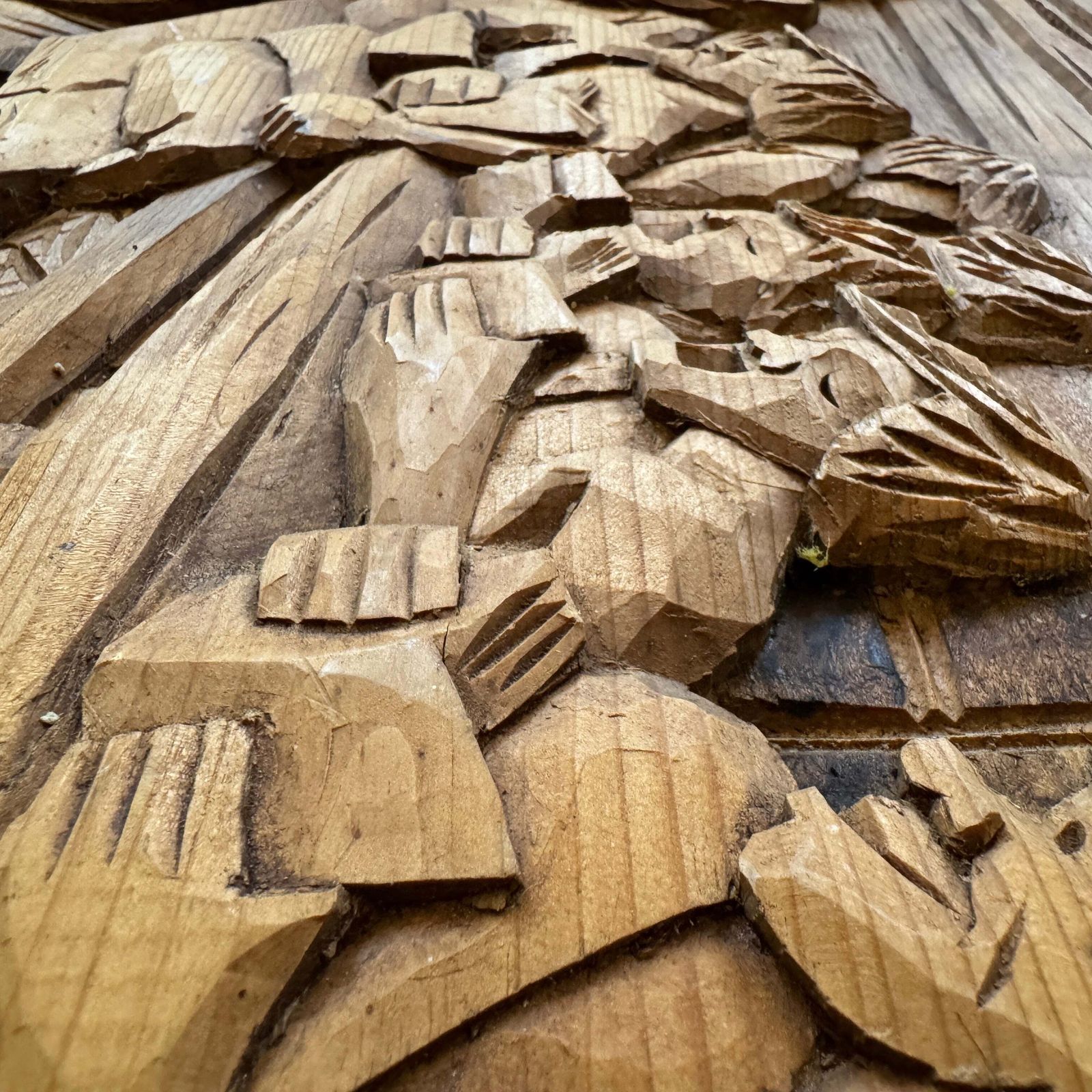Antero Pyyhtia, Finland. Large Vintage Folk Art Wood Carving Wall Decoration. photo for sale