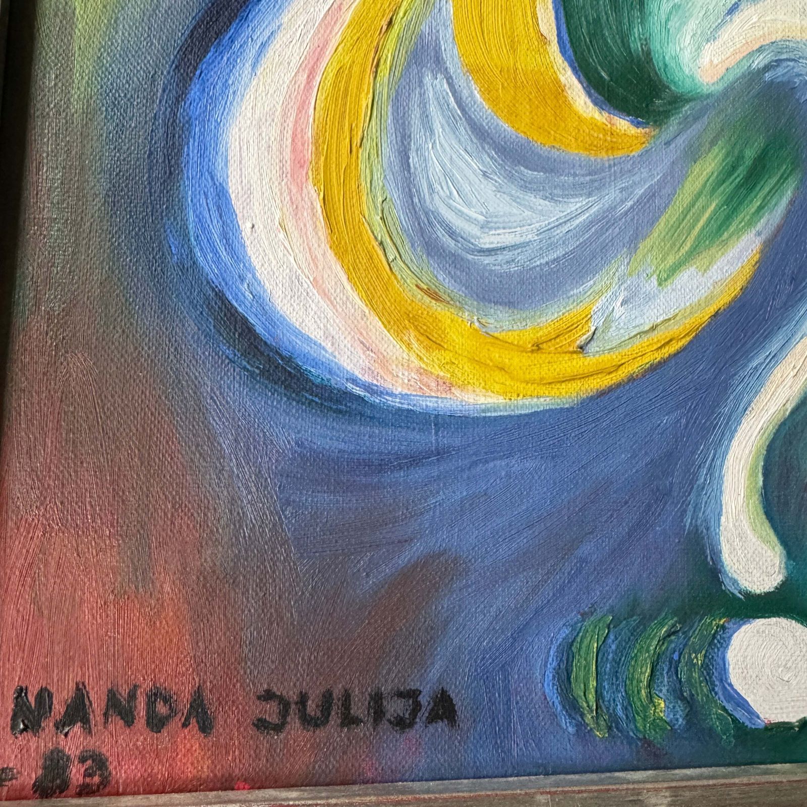 Form Of Doubt 1983. Vintage Oil Painting. photo for sale