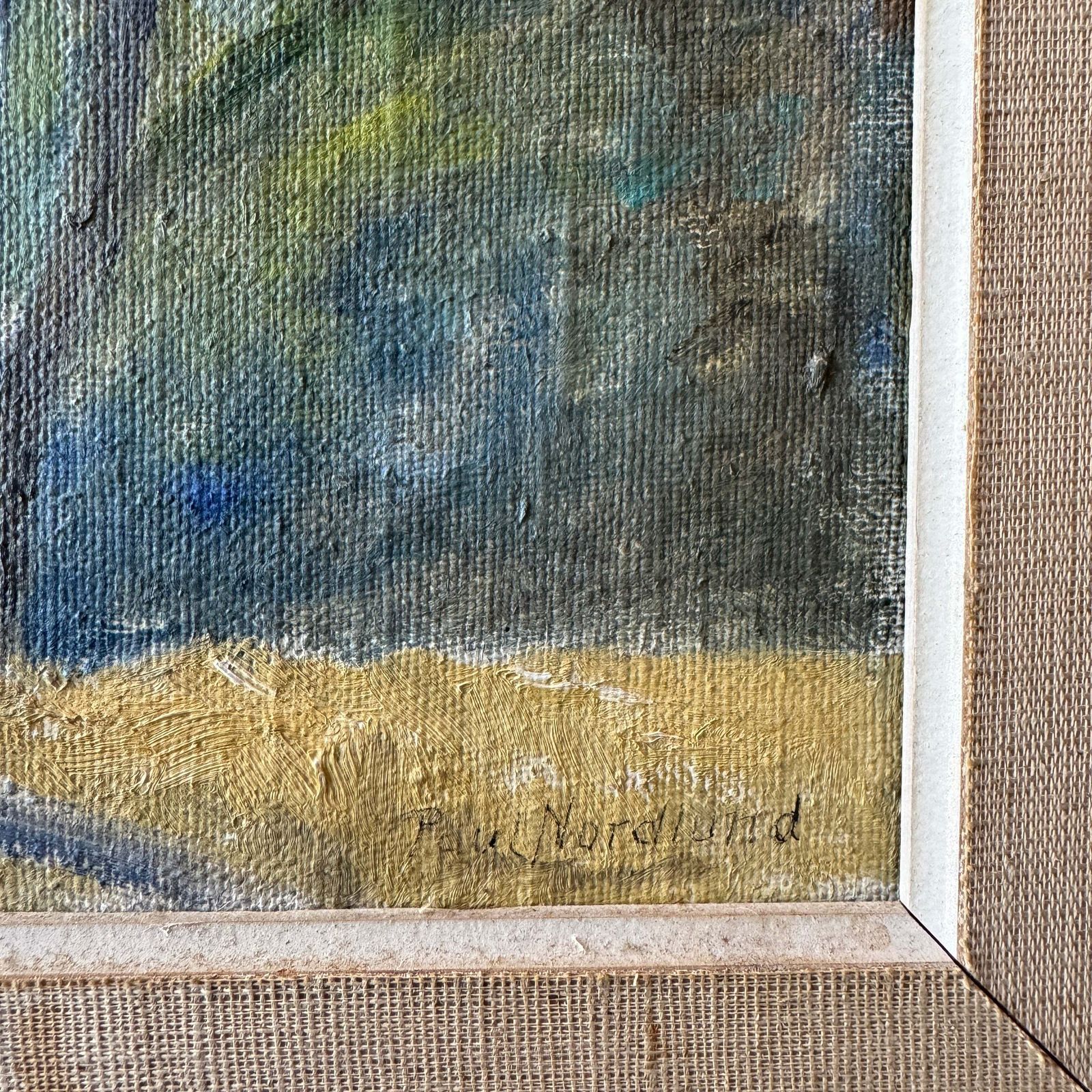 öland Village Path. Vintage Swedish Oil Painting. photo for sale