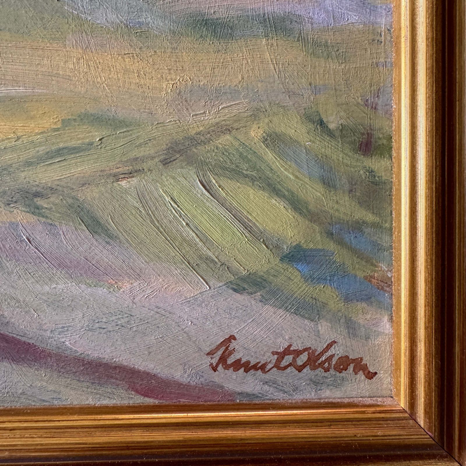 Light Over Danish Dunes. Vintage Oil Painting. photo Art
