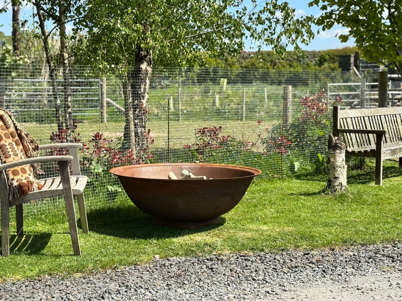 Large 4ft Natural Cast Iron Garden Fire Pit With A Rust Patina photo buy