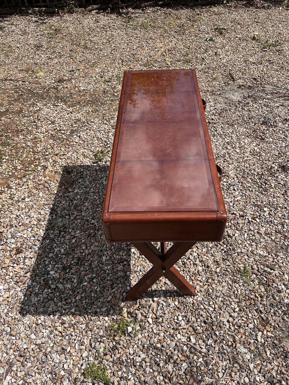 Delhi Leather 2 Drawer Desk photo 700.0
