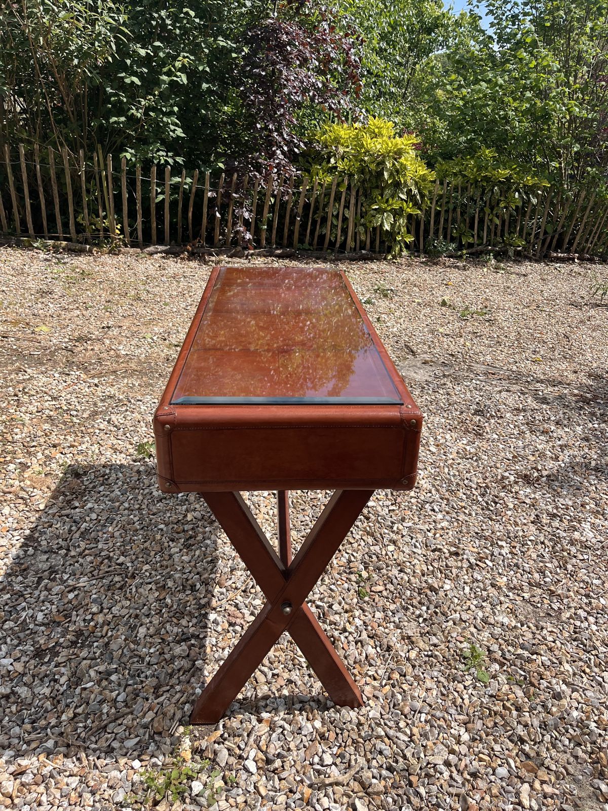 Delhi Leather 2 Drawer Desk photo vinterior