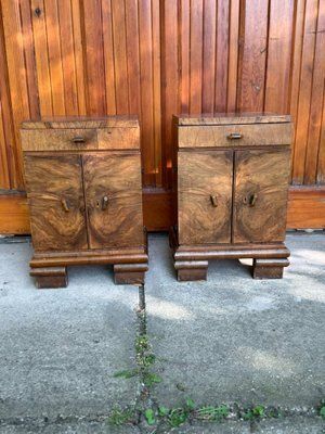 Austrian Art Deco Chests In Walnut Veneer, 1920s, Set Of 2 photo furniture
