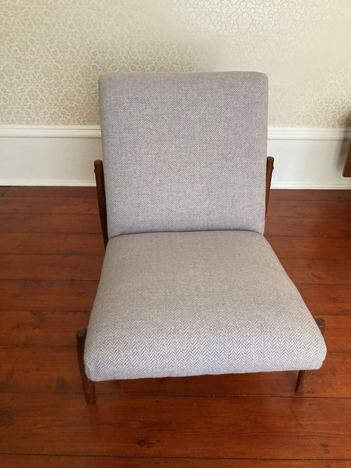 Rare Set Of Three Mid Century Danish Lounge Chairs, One With Arms photo buy