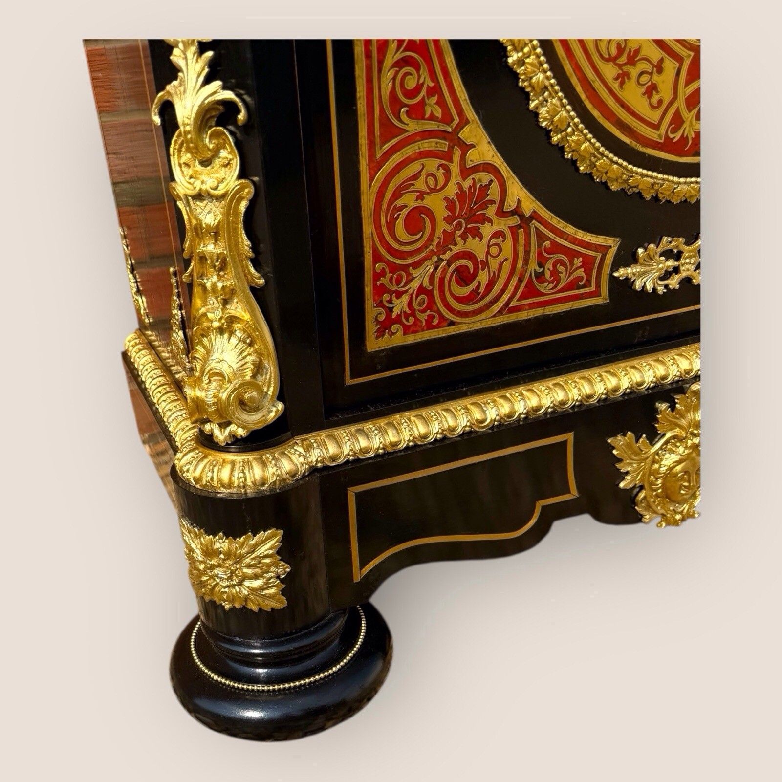 4500.0 Napoleon III Boulle & Marble Pier Cabinet photo