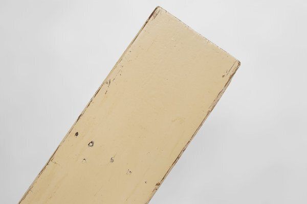 photo furniture Rustic Hand Crafted Beige Wooden Bench, France, 1900s