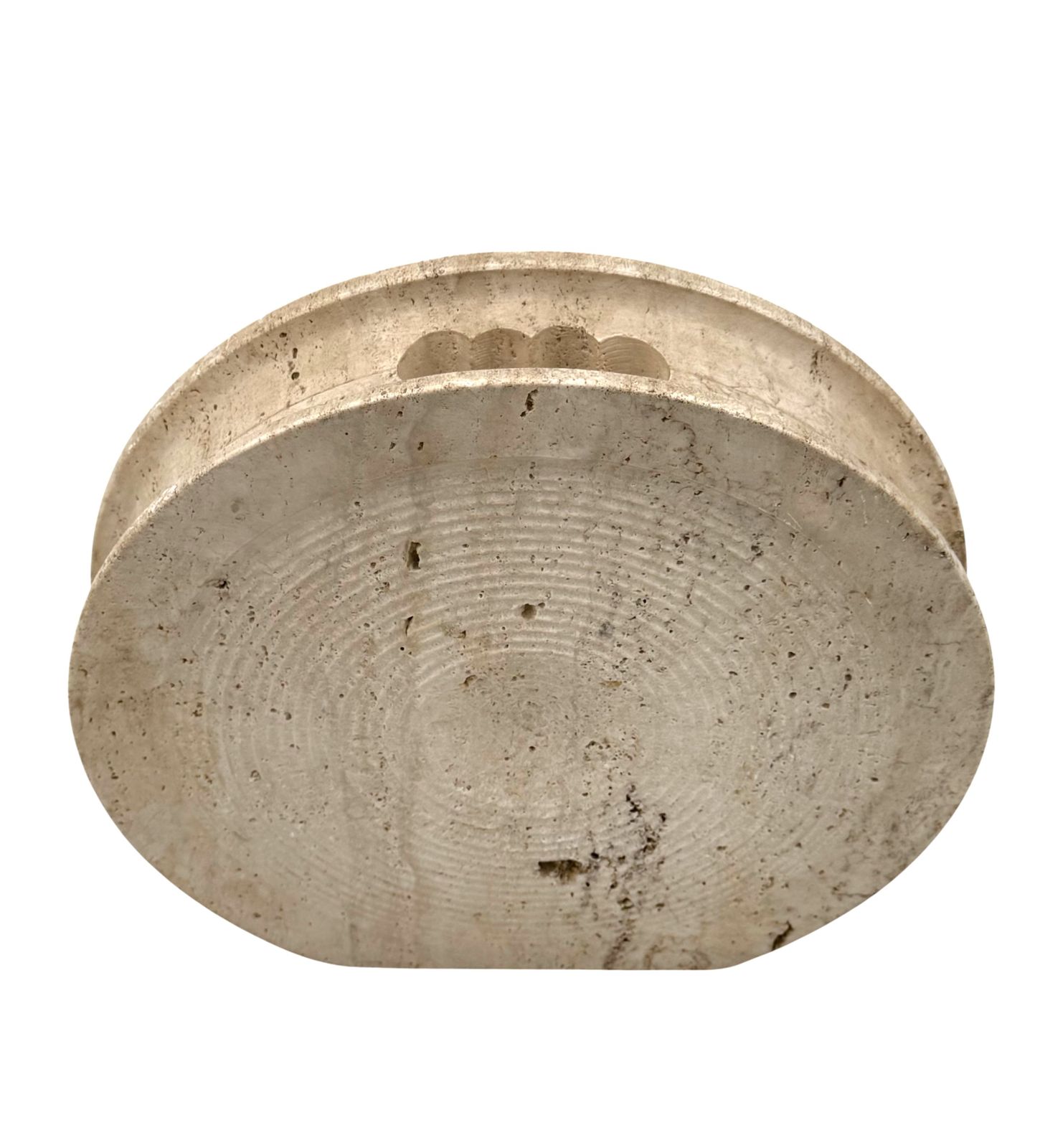 photo furniture Mid Century Modern Travertine Solifleur Vase, Cerri Nestore, Italy, 1970s