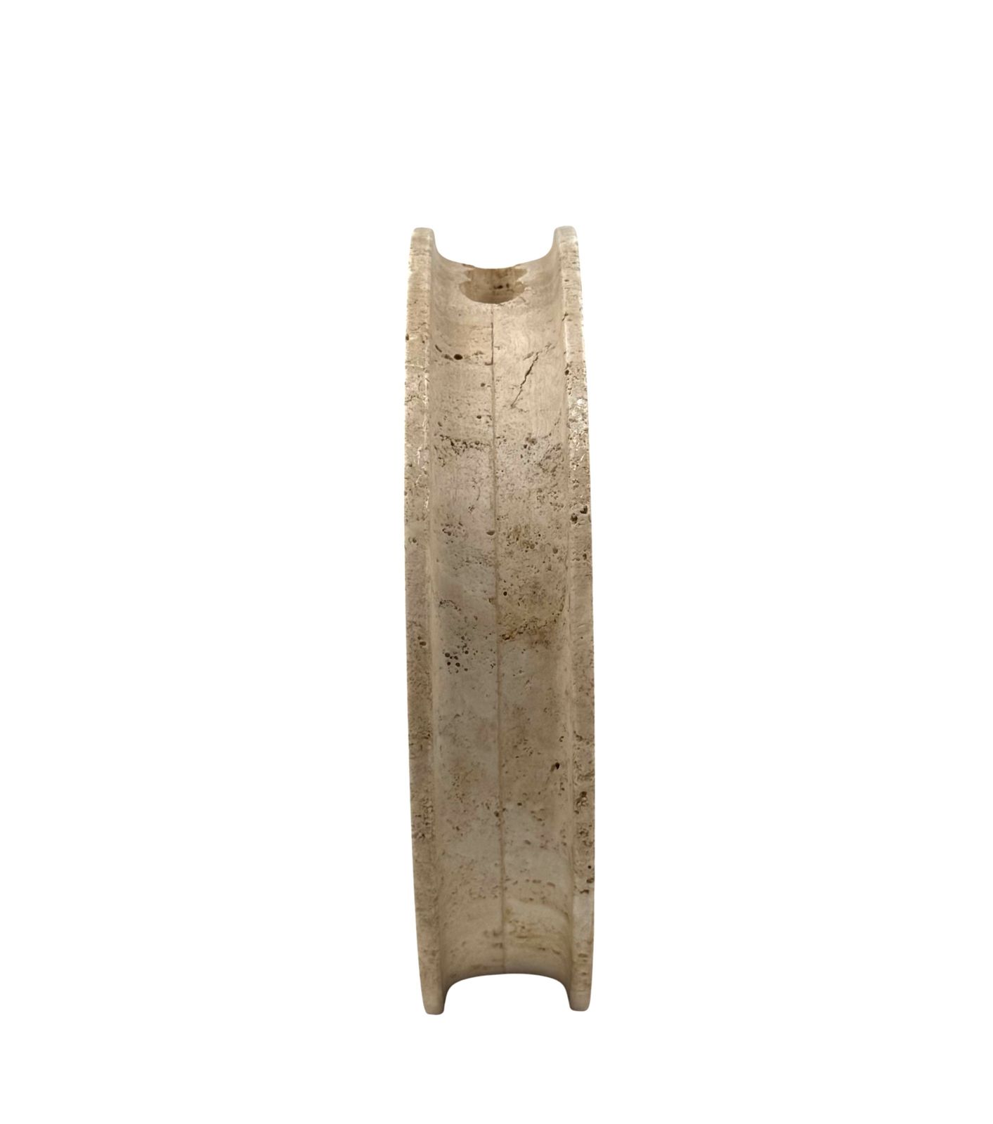 850.0 Mid Century Modern Travertine Solifleur Vase, Cerri Nestore, Italy, 1970s photo