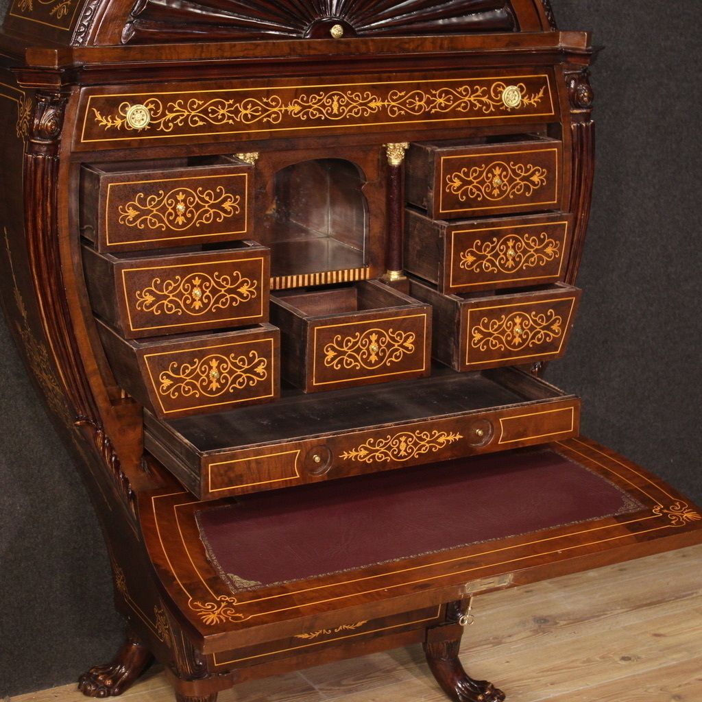 Great Austrian Biedermeier Style Inlaid Secretaire photo for sale