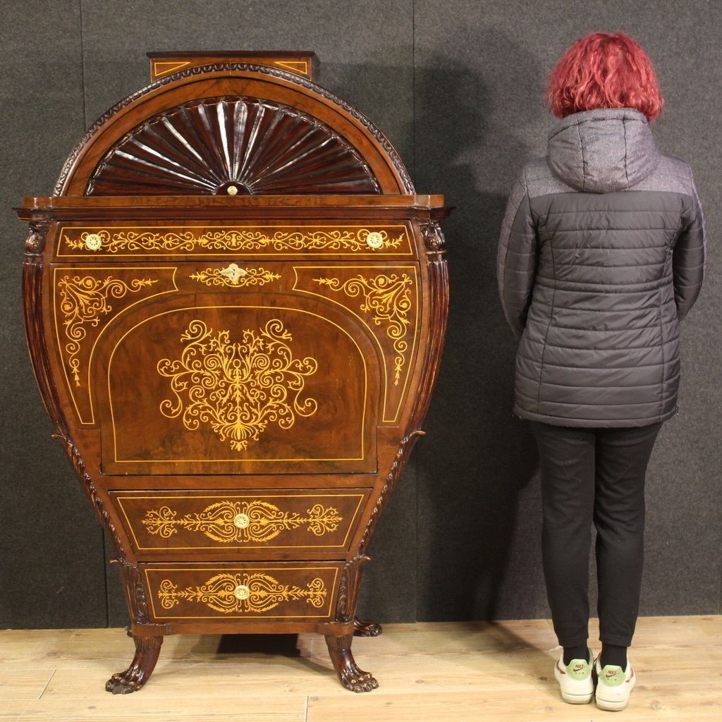 Furniture Great Austrian Biedermeier Style Inlaid Secretaire photo